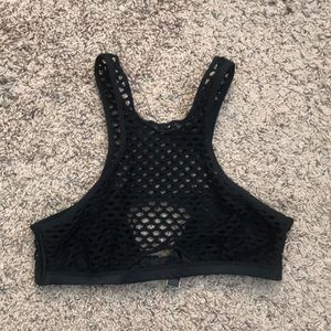 High neck fishnet bralette